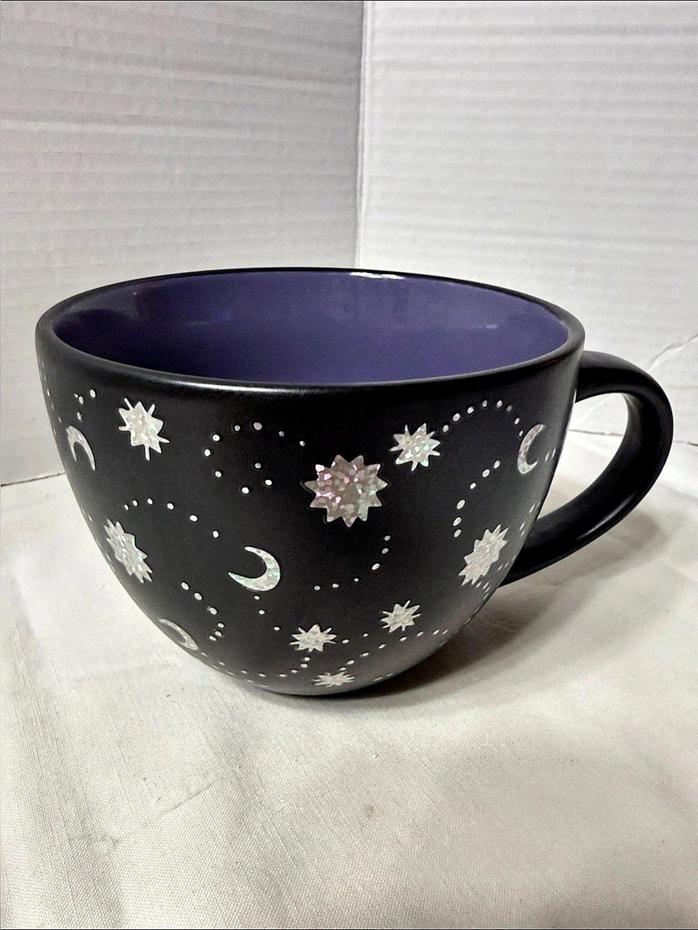 Stay Wild Moon Child Oversized Black & Silver Moon and Stars Mug Cup 20oz